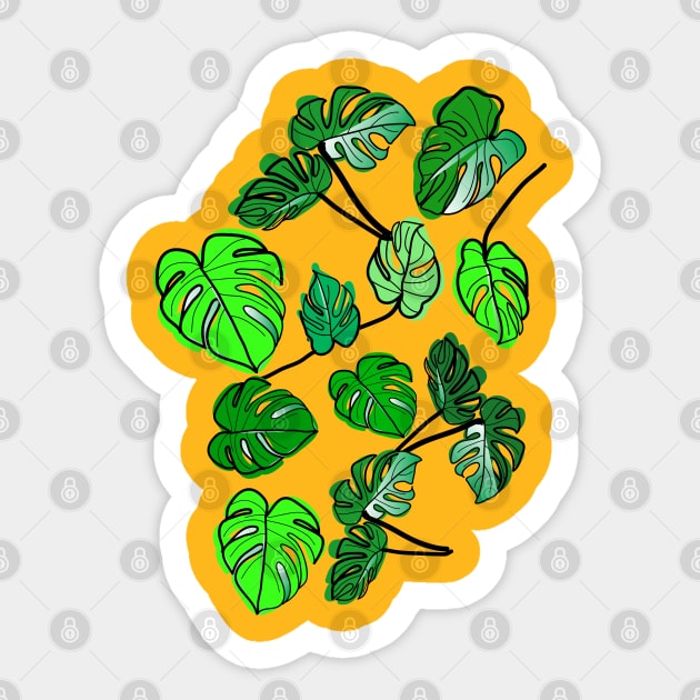 Monstera tropical plants Sticker by CindyS